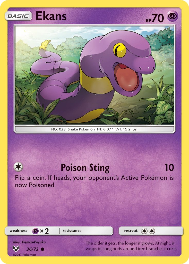 (036/73) Pokemon TCG Shining Legends Single: Ekans Common