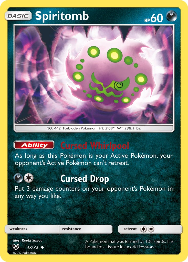 (047/73) Pokemon TCG Shining Legends Single: Spiritomb Reverse Holo Uncommon