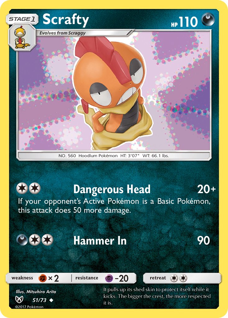 (051/73) Pokemon TCG Shining Legends Single: Scrafty Uncommon
