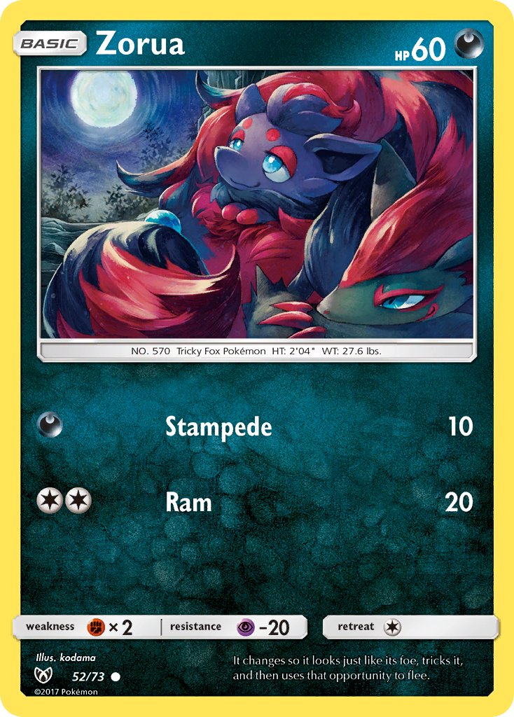 (052/73) Pokemon TCG Shining Legends Single: Zorua Reverse Holo Common