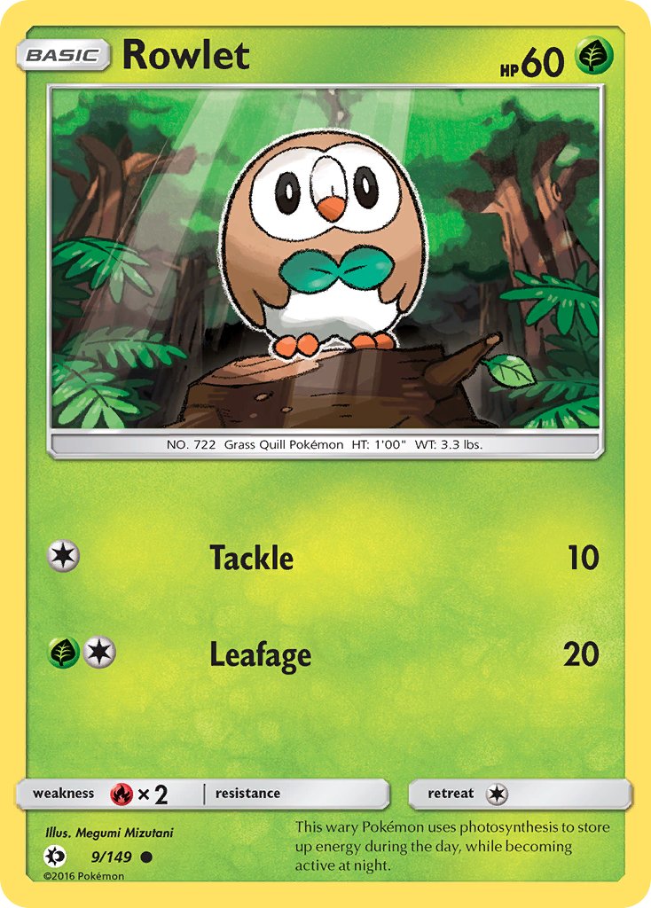 (009/149) Pokemon TCG Sun & Moon Single: Rowlet Promo