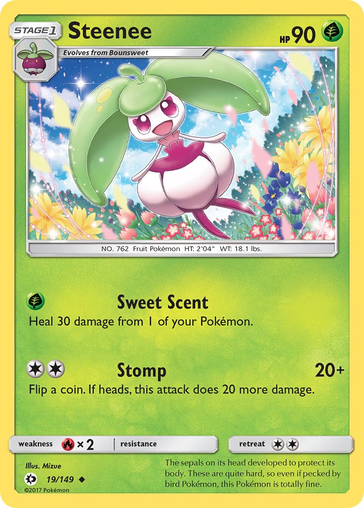 (019/149) Pokemon TCG Sun & Moon Single: Steenee Reverse Holo Uncommon