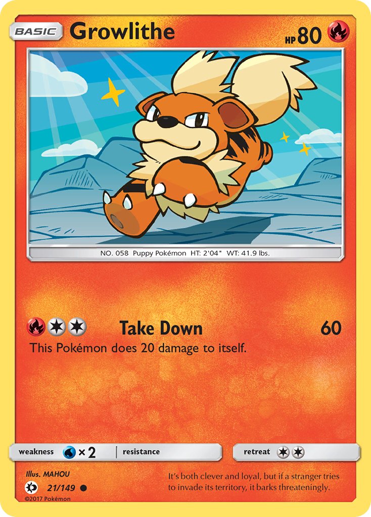(021/149) Pokemon TCG Sun & Moon Single: Growlithe Common