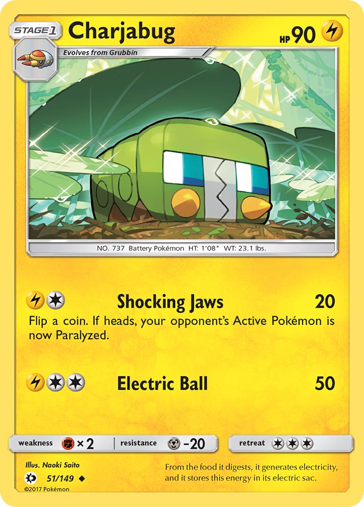 (051/149) Pokemon TCG Sun & Moon Single: Charjabug Uncommon