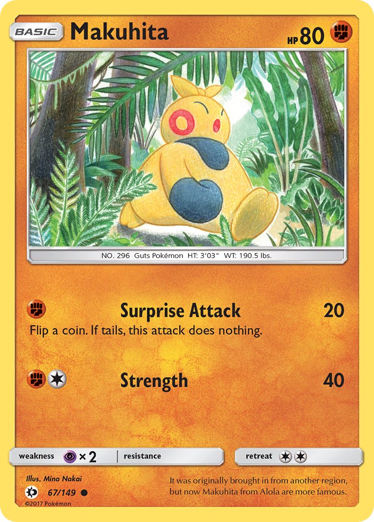 (067/149) Pokemon TCG Sun & Moon Single: Makuhita Common