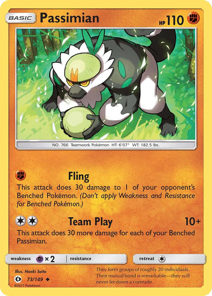 (073/149) Pokemon TCG Sun & Moon Single: Passimian Reverse Holo Uncommon