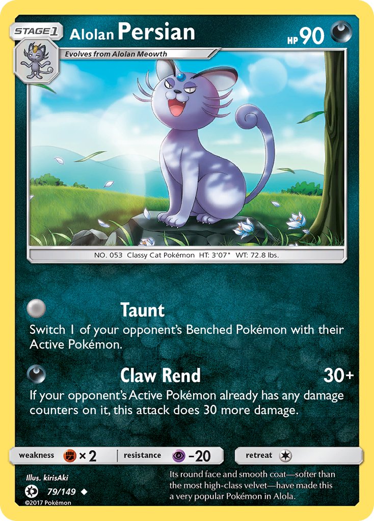 (079/149) Pokemon TCG Sun & Moon Single: Alolan Persian Uncommon