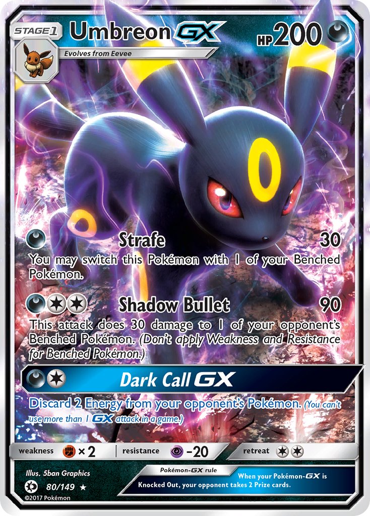 (080/149) Pokemon TCG Sun & Moon Single: Umbreon GX Ultra Rare