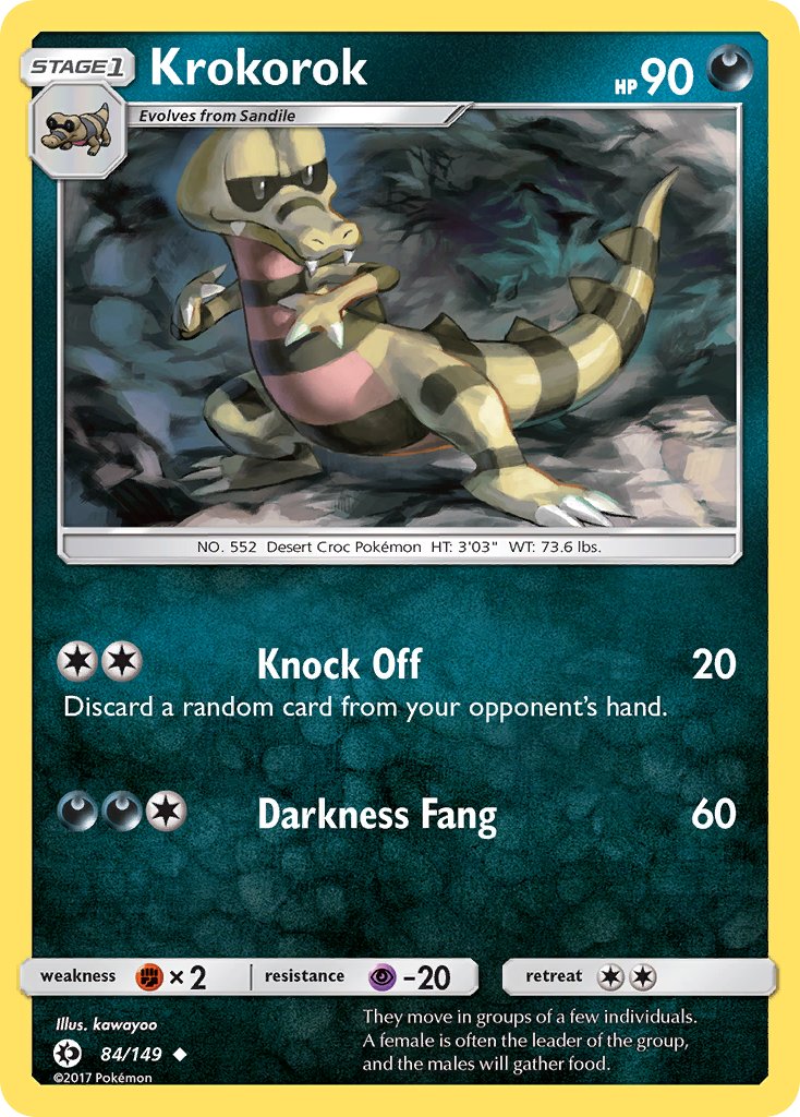 (084/149) Pokemon TCG Sun & Moon Single: Krokorok Uncommon