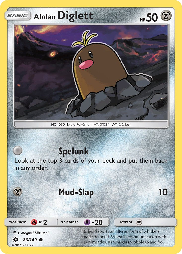 (086/149) Pokemon TCG Sun & Moon Single: Alolan Diglett Reverse Holo Common