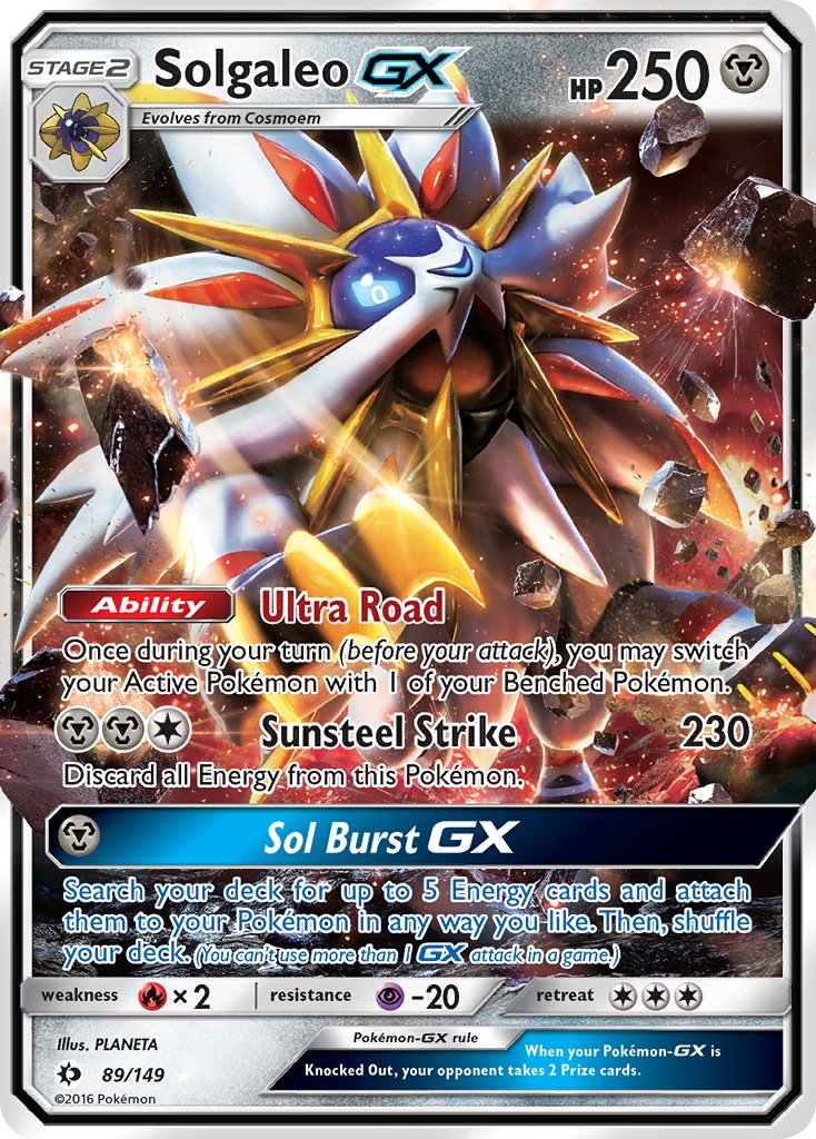 (089/149) Pokemon TCG Sun & Moon Single: Solgaleo GX Ultra Rare