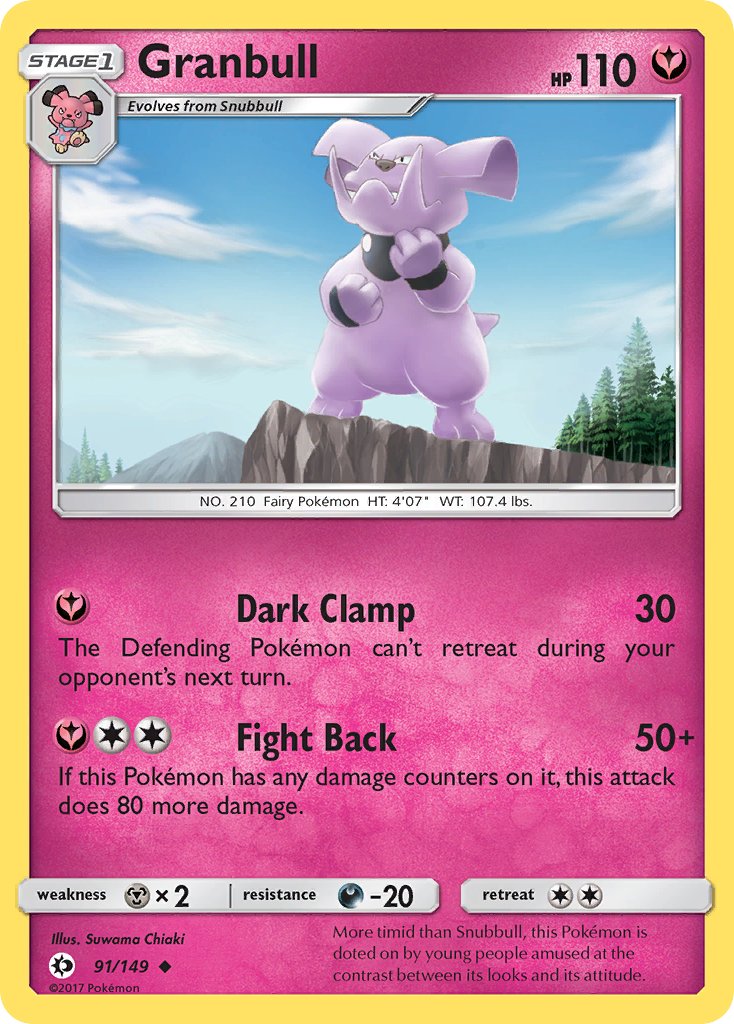 (091/149) Pokemon TCG Sun & Moon Single: Granbull Uncommon