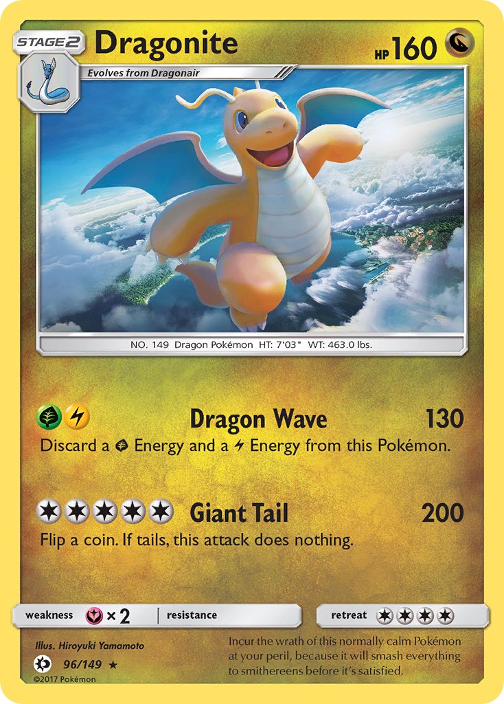 (096/149) Pokemon TCG Sun & Moon Single: Dragonite Holo Rare