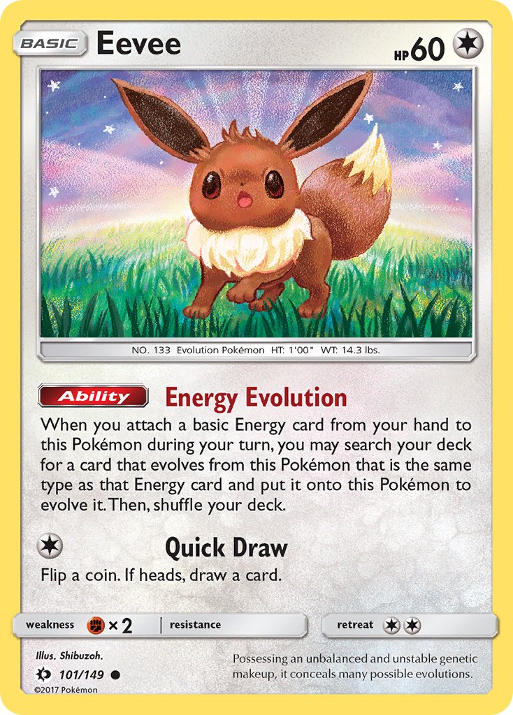 (101/149) Pokemon TCG Sun & Moon Single: Eevee Common