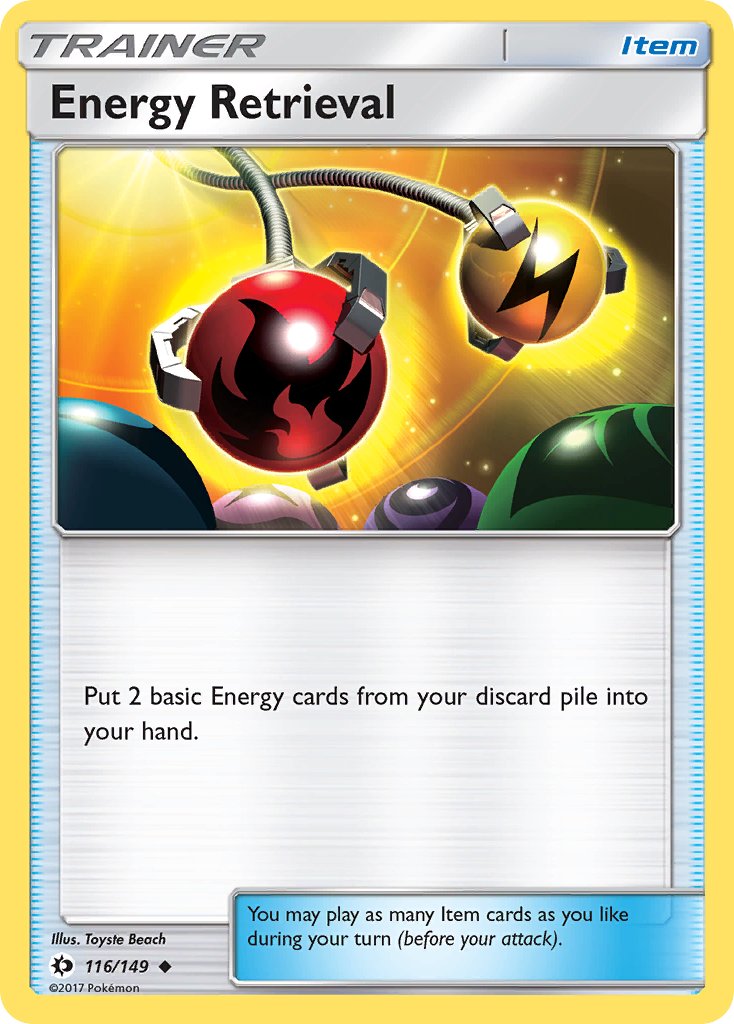 (116/149) Pokemon TCG Sun & Moon Single: Energy Retrieval Reverse Holo Uncommon