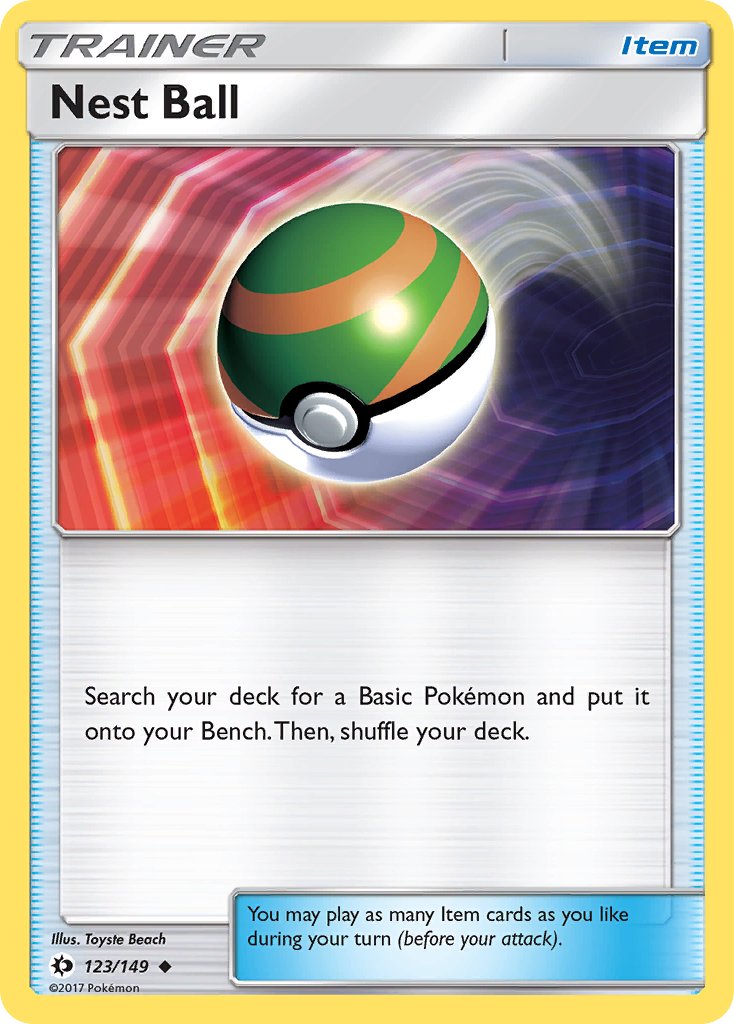 (123/149) Pokemon TCG Sun & Moon Single: Nest Ball Uncommon
