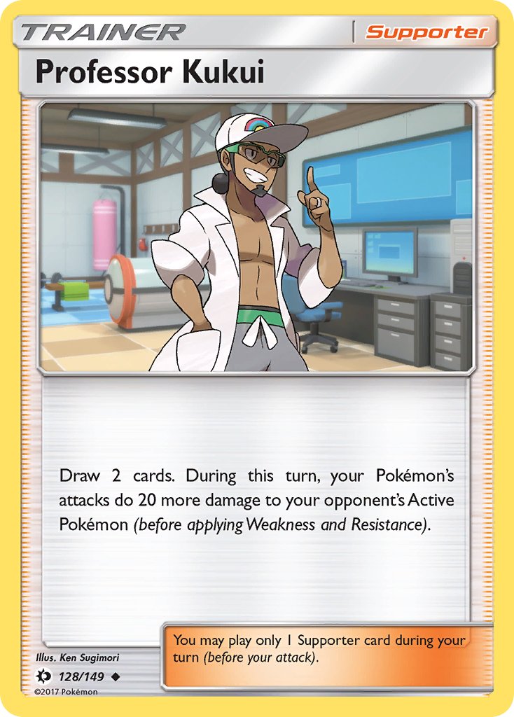 (128/149) Pokemon TCG Sun & Moon Single: Professor Kukui Reverse Holo Uncommon
