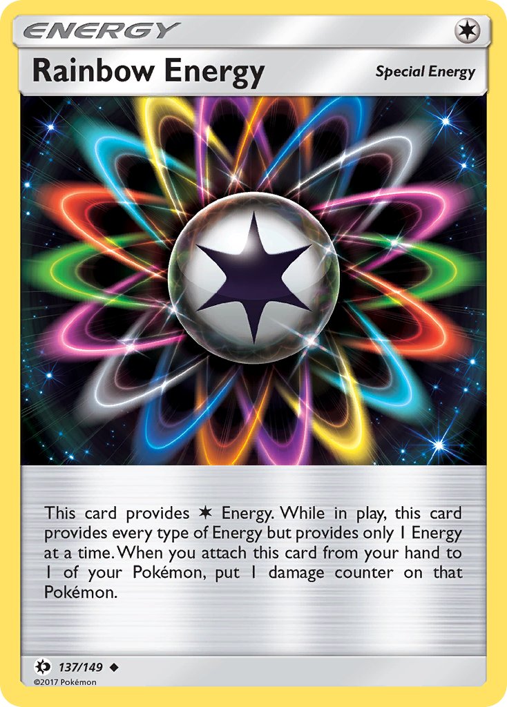 (137/149) Pokemon TCG Sun & Moon Single: Rainbow Energy Uncommon
