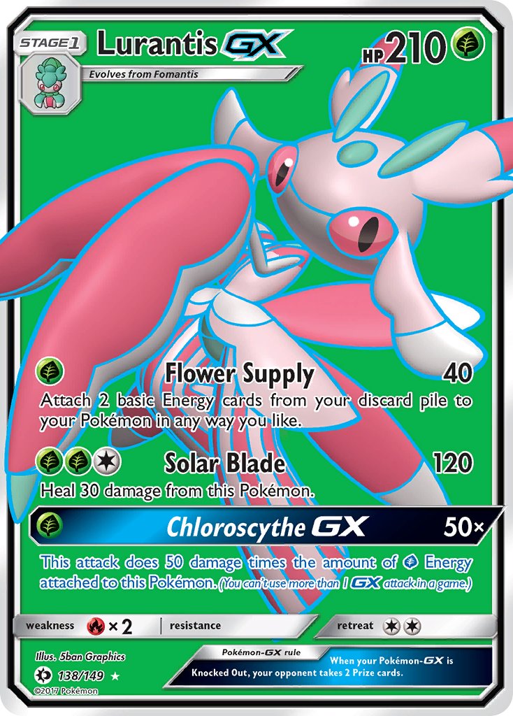 (138/149) Pokemon TCG Sun & Moon Single: Lurantis GX Ultra Rare
