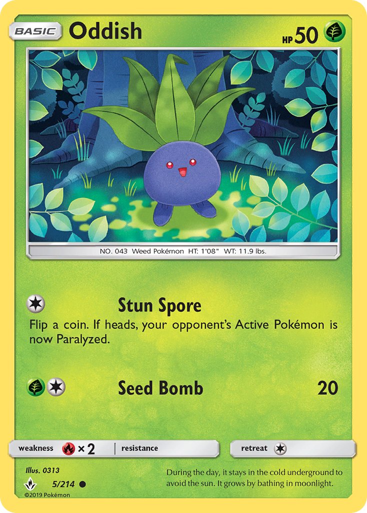 (005/214) Pokemon TCG Unbroken Bonds Single: Oddish Common