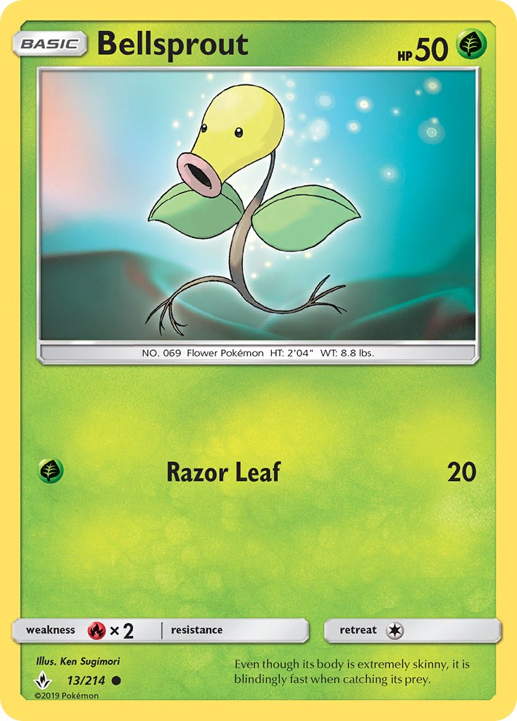 (013/214) Pokemon TCG Unbroken Bonds Single: Bellsprout Reverse Holo Common
