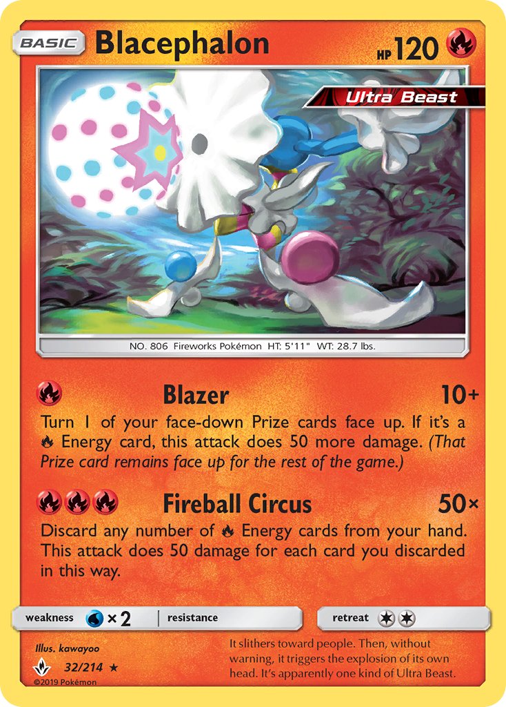 (032/214) Pokemon TCG Unbroken Bonds Single: Blacephalon Rare