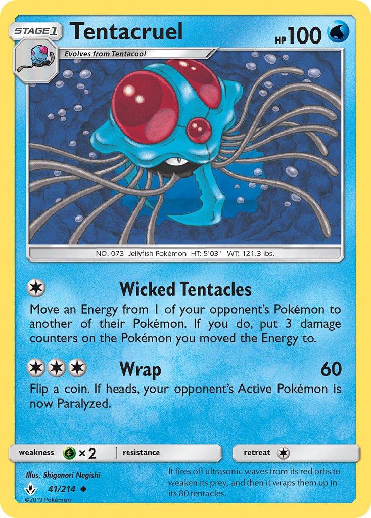 (041/214) Pokemon TCG Unbroken Bonds Single: Tentacruel Reverse Holo Uncommon