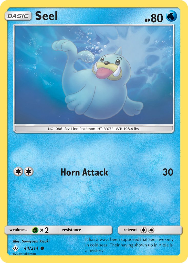 (044/214) Pokemon TCG Unbroken Bonds Single: Seel Common