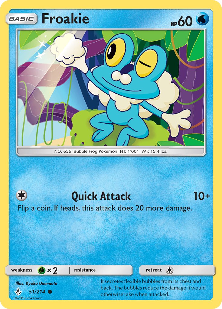 (051/214) Pokemon TCG Unbroken Bonds Single: Froakie Reverse Holo Common