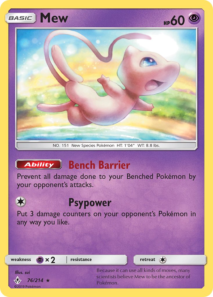 (076/214) Pokemon TCG Unbroken Bonds Single: Mew Reverse Holo Holo Rare