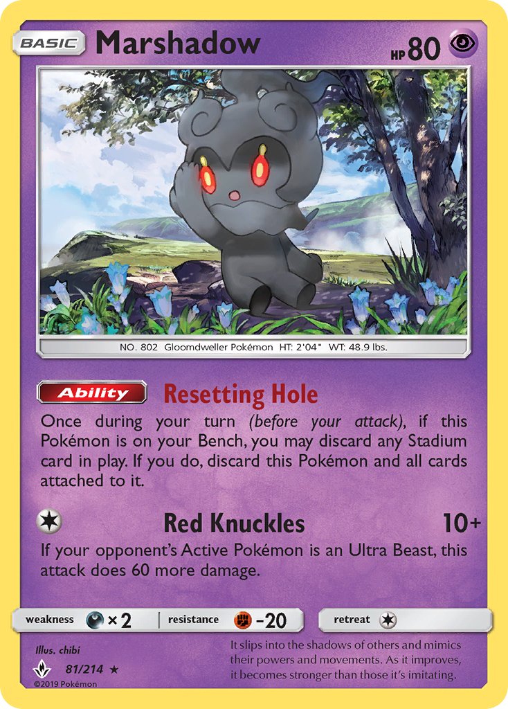 (081/214) Pokemon TCG Unbroken Bonds Single: Marshadow Holo Rare