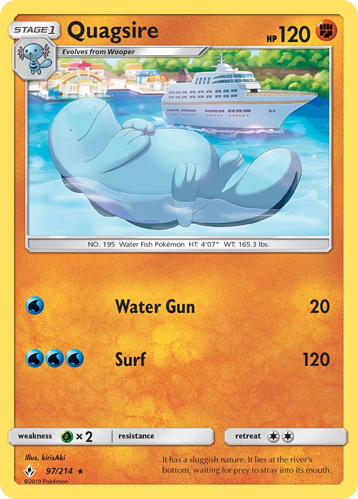 (097/214) Pokemon TCG Unbroken Bonds Single: Quagsire Rare