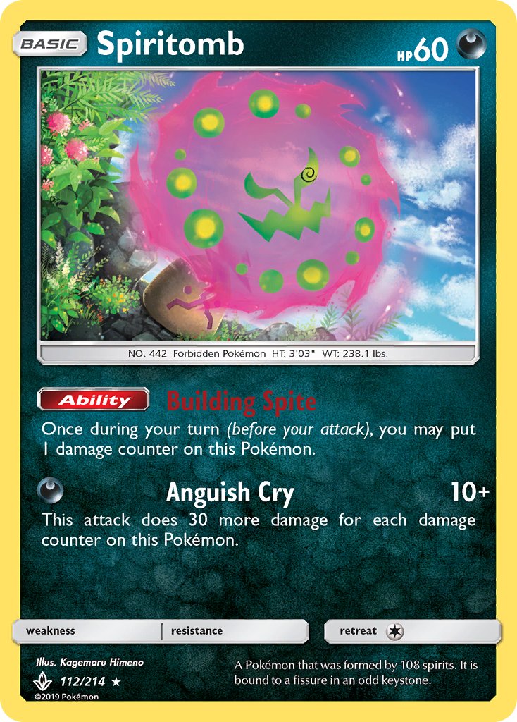 (112/214) Pokemon TCG Unbroken Bonds Single: Spiritomb Holo Rare
