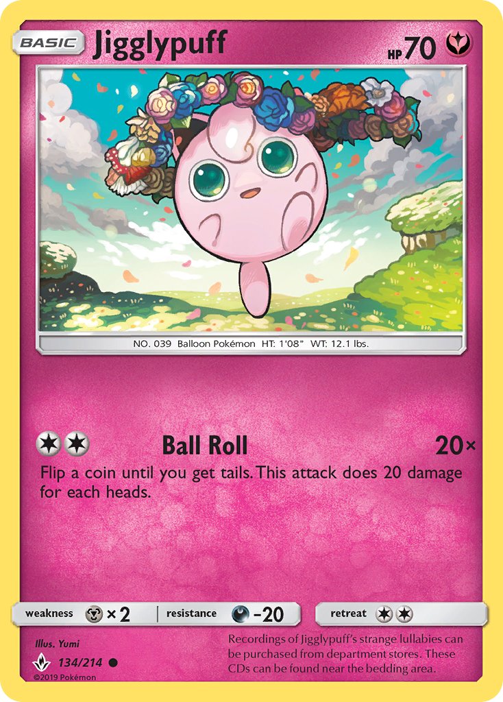 (134/214) Pokemon TCG Unbroken Bonds Single: Jigglypuff Common