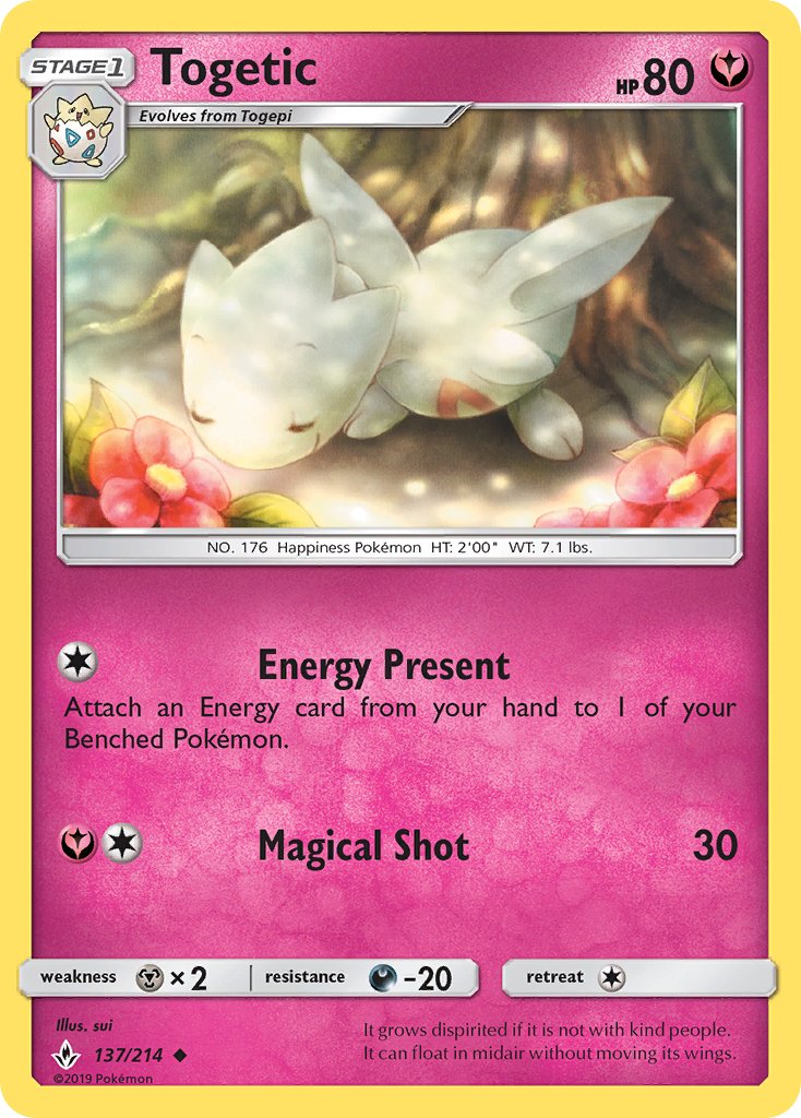 (137/214) Pokemon TCG Unbroken Bonds Single: Togetic Reverse Holo Uncommon
