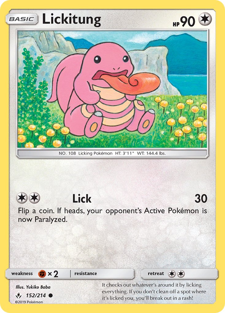 (152/214) Pokemon TCG Unbroken Bonds Single: Lickitung Common