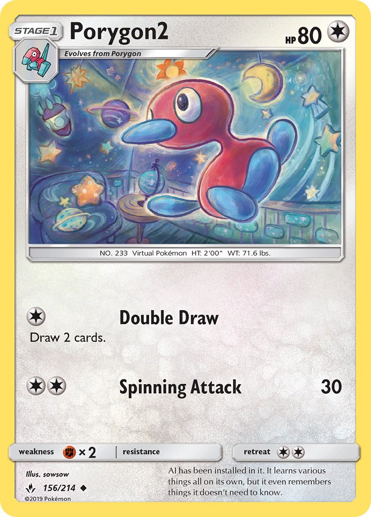 (156/214) Pokemon TCG Unbroken Bonds Single: Porygon2 Reverse Holo Uncommon