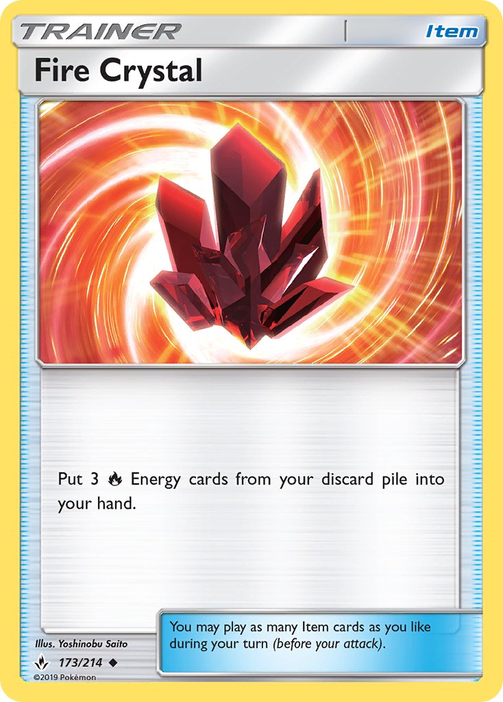 (173/214) Pokemon TCG Unbroken Bonds Single: Fire Crystal Uncommon