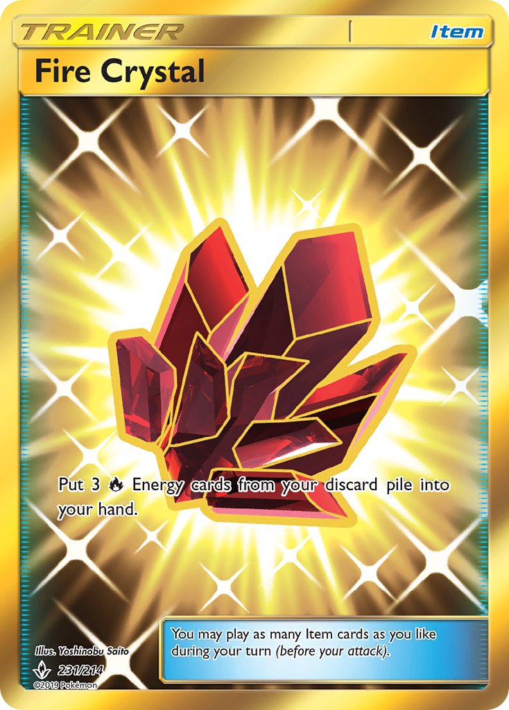 (231/214) Pokemon TCG Unbroken Bonds Single: Fire Crystal Secret Rare