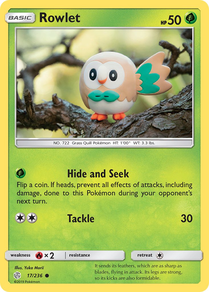 (017/236) Pokemon TCG Cosmic Eclipse Single: Rowlet Common
