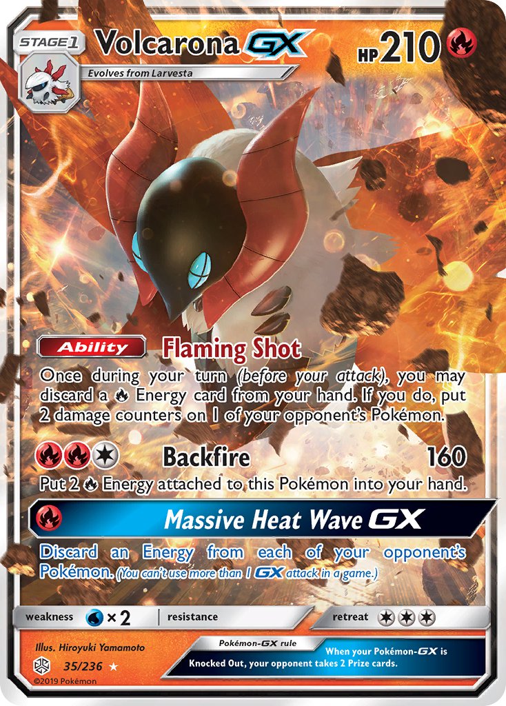(035/236) Pokemon TCG Cosmic Eclipse Single: Volcarona GX Ultra Rare