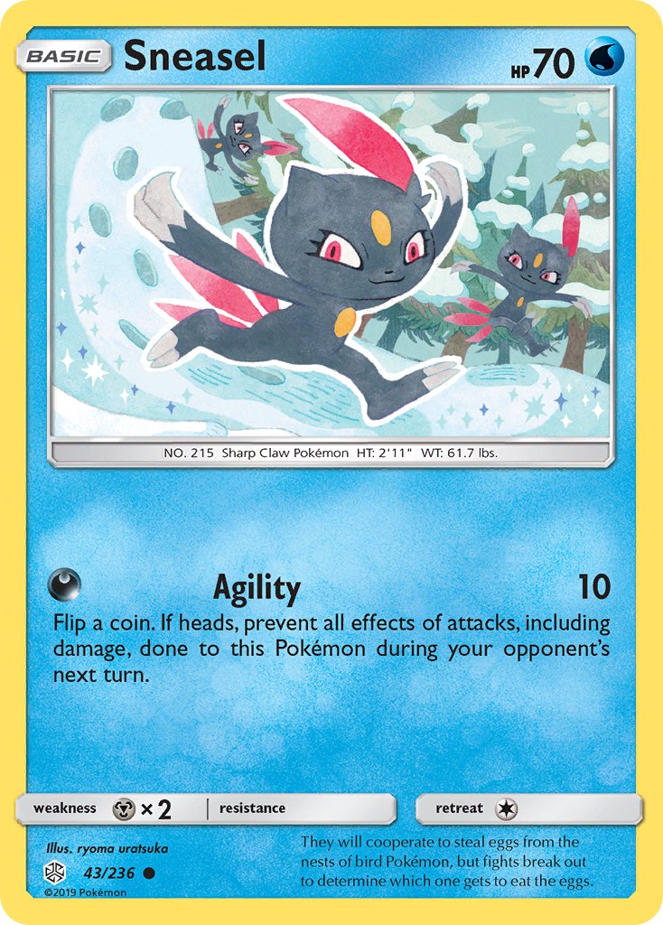 (043/236) Pokemon TCG Cosmic Eclipse Single: Sneasel Common