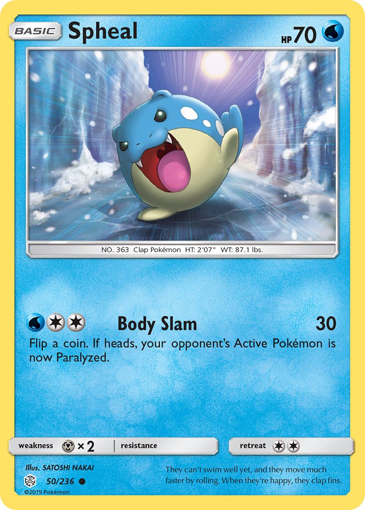 (050/236) Pokemon TCG Cosmic Eclipse Single: Spheal Reverse Holo Common
