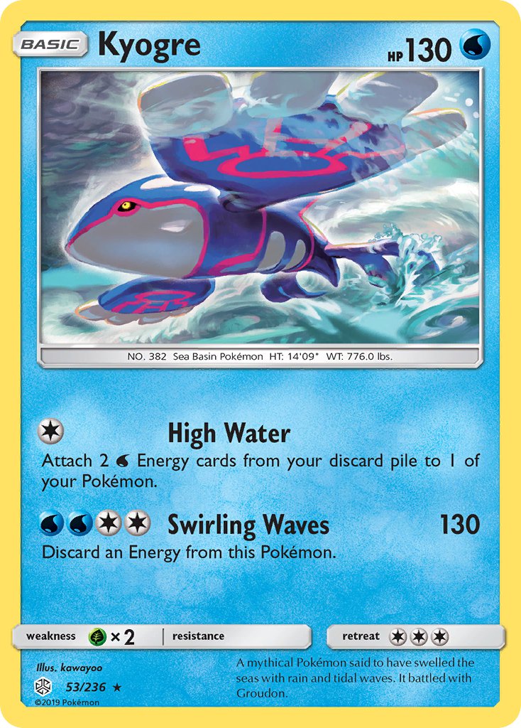 (053/236) Pokemon TCG Cosmic Eclipse Single: Kyogre Reverse Holo Rare