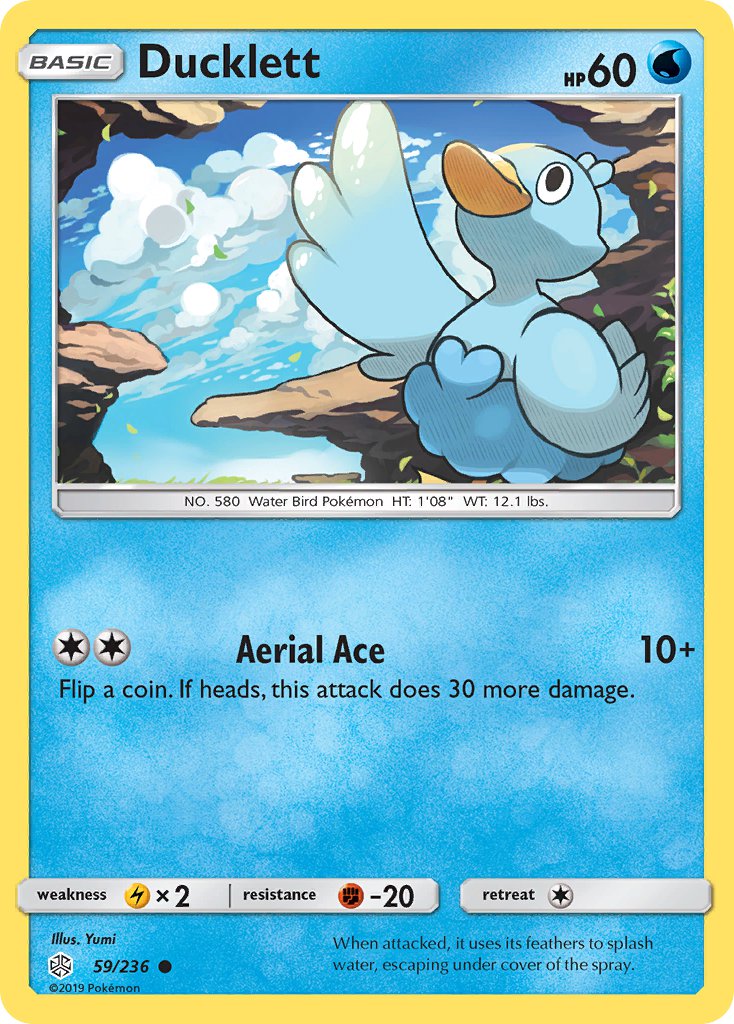 (059/236) Pokemon TCG Cosmic Eclipse Single: Ducklett Common