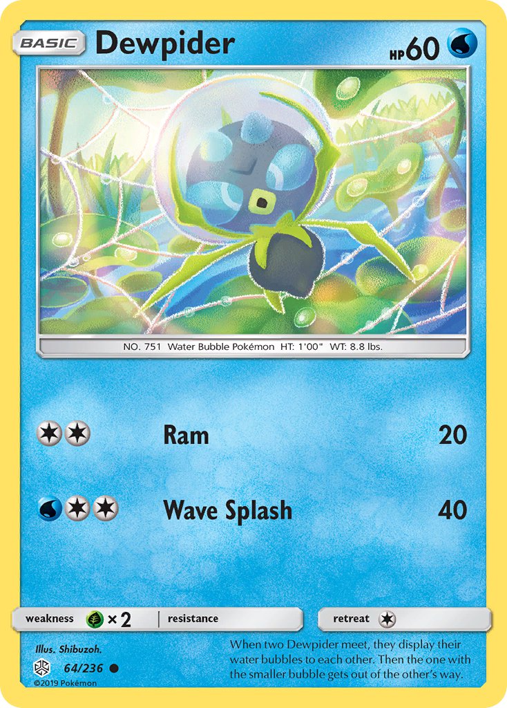 (064/236) Pokemon TCG Cosmic Eclipse Single: Dewpider Reverse Holo Common