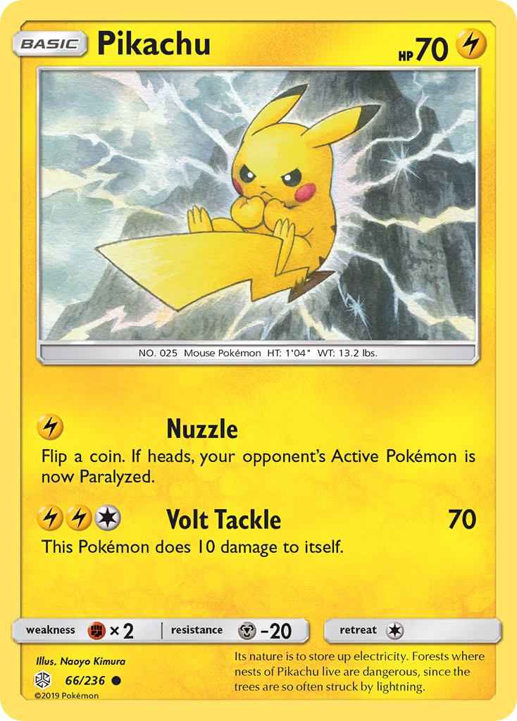 (066/236) Pokemon TCG Cosmic Eclipse Single: Pikachu Reverse Holo Common