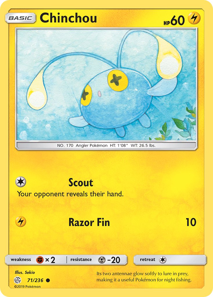 (071/236) Pokemon TCG Cosmic Eclipse Single: Chinchou Common
