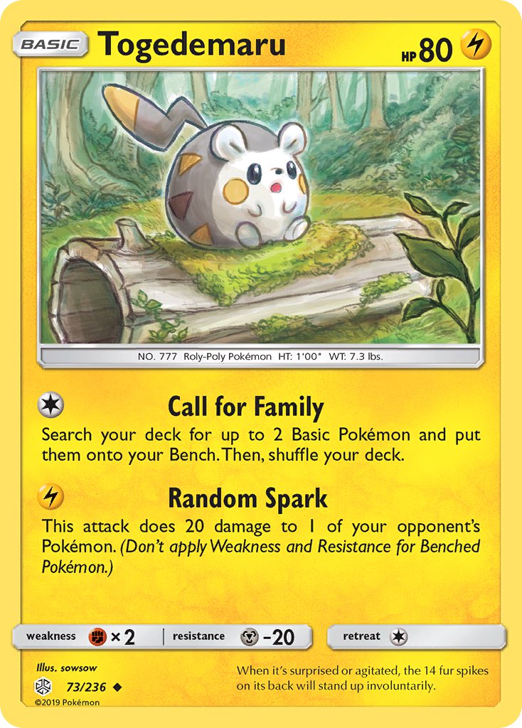 (073/236) Pokemon TCG Cosmic Eclipse Single: Togedemaru Uncommon