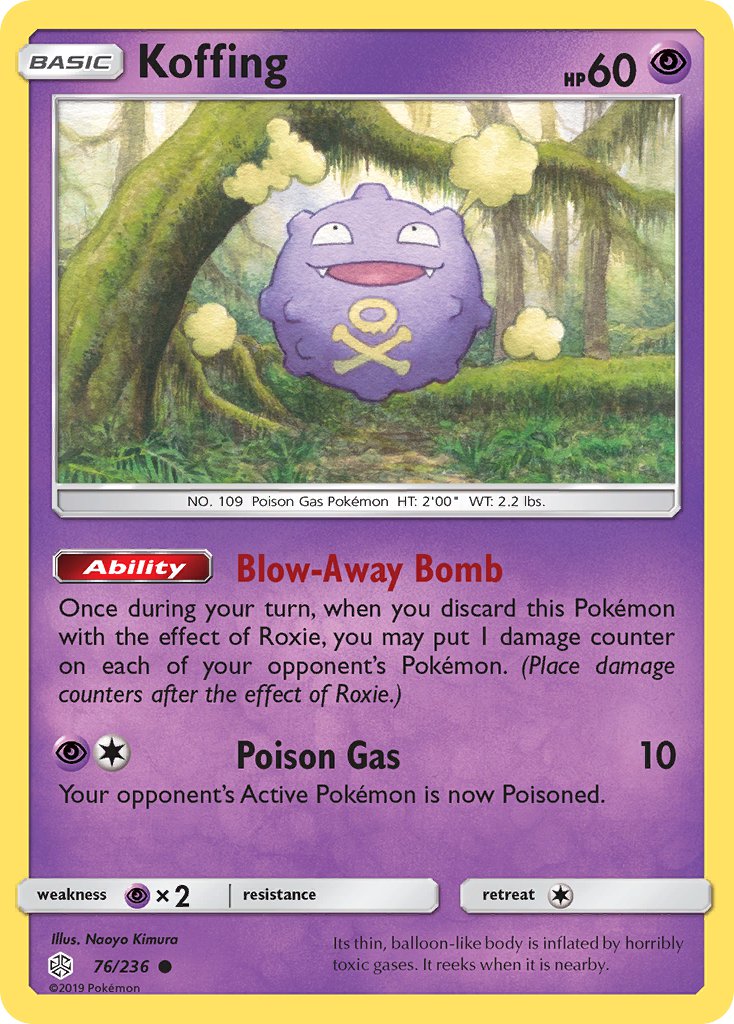 (076/236) Pokemon TCG Cosmic Eclipse Single: Koffing Common